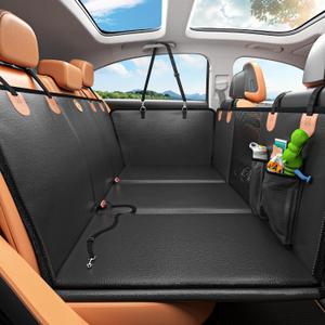 MYJAQI Back Seat Extender for Dogs, Waterproof Dog Car Seat Cover for Back Seat with Hard Bottom, 2026 Upgraded Material, Anti Scratch, Safer, Easy to Use and Clean, Holds 400lbs  25" x 52"