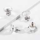 16 PCS Glass Crystal Dresser Cabinet Knobs Brushed Nickel, Octagon Knobs and Pulls for Dresser Drawers, Bathroom Kitchen Cabinet Drawer Knobs Set