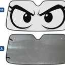 Car Windshield Sun Shade, Foldable Car Sun Visor Shade Vehicle Windshield Protection Heat Reduction Front Windshield Sunshade Blocks, Universal Fit for Most Cars SUV Pickup Trucks(Cartoon Comic Eyes)