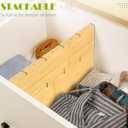 6PCS Bamboo Drawer Dividers with Inserts, Expandable Kitchen Utensil Drawer Organizers,Adjustable drawer organizer for deep drawers Dresser Closet Underwear Storage Bedroom Bathroom Drawers(16.6"-22")