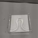 Amazing Abby Acrylic Cocktail Napkin Holder (5.0"x5.0"), Clear Plastic Napkin Dispenser with Weighted Arm and Non-Slip Pads, Great for Kitchen Counter, Dining Table, Bathroom Vanity, and More
