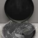 Zopeal 8 Pieces Black Round Restaurant Serving Tray, Plastic Non Slip Surface Food Meals Server Tray with Raised Edges for Home, Kitchen, Restaurant, Cafeteria, Bar (14") - Plastic Marring