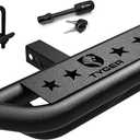 Tyger Auto TG-HS8U81238 Hitch Armor Compatible with Vehicles with 2" Hitch Receiver | Textured Black | Hitch Step | Rear Bumper Guard Protector | with Pin Lock and Stabilizer