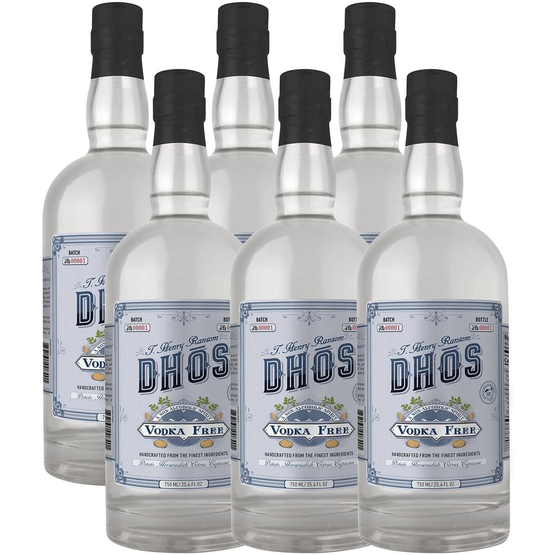 Dhōs Handcrafted Non-Alcoholic Vodka - Keto-Friendly, Zero Sugar, Zero Calories, Zero Proof - 750 ML - Perfect for Mocktails - Made in USA