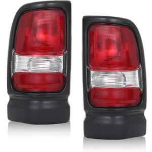 DOTCOM Tail Lights Assembly Pair Fit For Dodge Ram 1500 2500 3500 1994 1995 1996 1997 1998 1999 2000 2001 Rear Tail Brake Lamp Driver and Passenger Side CH2800122, CH2801122 Red