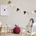 Giegxin Easter Nursery Felt Pennant Banner Flags Wooden Beads Felt Banner 13 Flags 40 Wood Beads Garland Triangle Bunting Boho for Bedroom Playroom Birthday Wedding Spring Holidays Party Decor 8.44 ft