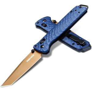 RBLACK Folding Knife with 3.3'' CPM S35VN Steel Blade, Pocket Knife for Men Women Gifts, Axis Lock EDC Tactical Knife with Lightweight Aluminum Handle, Reversible Pocket Clip - RK0403-BL
