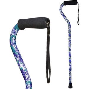 Briggs Offset Foam Grip, Offset Cane, Purple Flowers, Case of 24