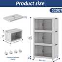 SAILUN Stackable Storage Bins with Lid, 320QT 3Pack Gray