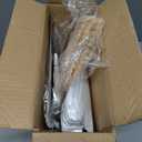 VOOWO Broom and Dustpan Set for Home, Stainless Steel Broom and Dustpan Set with Long Handle, Heavy Duty Dustpan Broom Set Standing Dust Pan Kitchen and Home Indoor Outdoor Broom