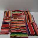 10 Pack 14 x 84 in Mexican Serape Table Runners, 29 Pcs Papel Picado Banner, Fiesta Hanging Banner and Pennant Flag Banner Colorful Bunting Banner for Mexican Theme Party (Rose, Blue, Orange, Yellow)