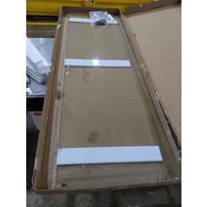 Bathroom Shower Door, 24" W ×78" H Fixed Shower Glass Panel with Clamps, 3/8" (10mm) Glass Shower Doors, Clear Tempered Frameless Shower Panel in Matte Black, The Label Doesn't Match the Product, See Photos, Size 24"×78"