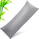 Body Cooling Pillow Cases Cover, Bamboo Rayon Dark Grey Body Pillowcases with Zipper Closure, Cool and Breathable Pillow Case for Hot Sleepers and Night Sweats, 20x54 inches