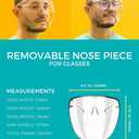zeroUV - Protective Face Shield Full Cover Visor Glasses/Sunglasses (Anti-Fog/Blue Light Filter) (Clear/Clear) Single