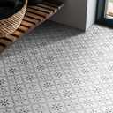 Ackland Encaustic Porcelain Floor & Wall Tile |Amara White Sareen | 8" x 8" Matte Finish | 0.55" Thick | 12 Pieces | 5.16 sq. ft./Box | Indoor/Outdoor | Backsplash, Bathroom