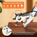 Heavy Duty Revolving Punch Plier Kit, Diyife Leather Hole Punch Set with 5 Replaceable Base, 6 Punching Head, Multi-Size for Belts, Watch Bands, Saddles, Rubber, Craft Projects or DIY Home