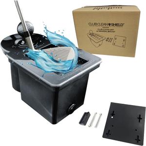Club Clean  Original Golf Cart Ball & Club Washer Kit with Universal Bracket + Optional Custom Mounting Brackets  Fits EZGO RXV, Club Car Precedent, Yamaha Drive & Tomberlin