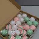 Silipull 24 Pcs Spring Ornament Bulk Daisy Flower Tree Decorations Pink Green Striped Polka Dot Balls Easter Spring Decorations for Home Small Tree Party Holiday Decor