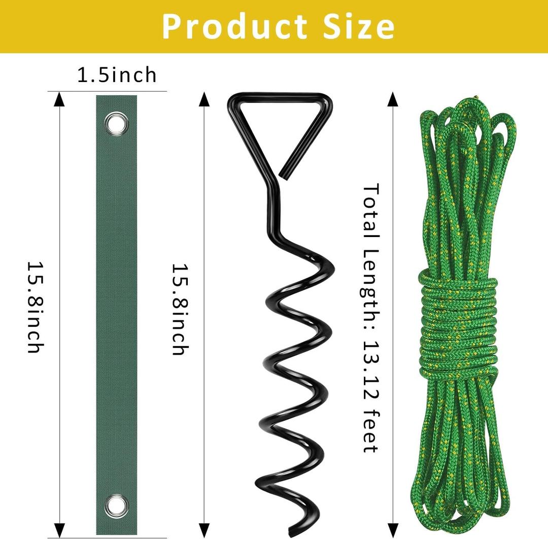 FCENDS Tree Stake Kit, Heavy Duty Spiral Tree Stakes and Supports for Straightening Leaning or Young Trees, Protects from Harsh Weather 6 Pcs