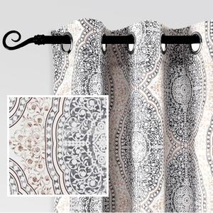 DriftAway Curtains for Bedroom Room Darkening Curtain 84 Inch Medallion Drapes for Living Room Damask Pattern Thermal Window Treatments Grommet 2 Panels (Adrianne-beige)