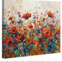 Art Remedy Beautiful Garden Bloom Gallery Wrapped Impressionism 1 Piece Canvas Wall Art/Monet And Van Gogh Inspired Art, 16" x 16", Gallery Wrapped