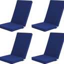 Outdoor Adirondack Chair Cushions Set of 4 - Removable Covers, Water-Repellent, Fade-Resistant, Non-Slip Bottom & Securing Straps, Universal Fit for Most Adirondack & Rocking Chairs - Navy