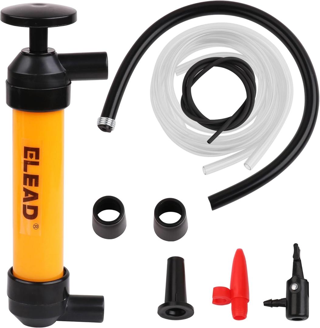 ELEAD Multi-Use Siphon Vacuum Oil Extractor Pump Fluid Extractor Siphon Transfer Pump for Gasoline Liquid Oil Air and Automotive