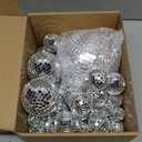 54 Pcs Disco Ball Hanging Decor - Mini Silver Mirror Ball Cake Topper for 74s Themed Party, Wedding, Christmas Supplies (321.2 In, 172 In, 43.2 In, 15.9 In)