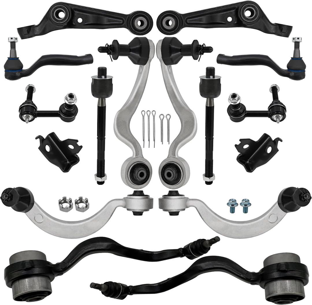 14 PCS Front Upper & Lower Control Arms Kit Compatible with Lexus LS460 AWD 2007-2017 with Links & Tie Rod 48610-59085 48610-59095