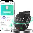 OBD2 Scanner Reader Bluetooth Wireless Auto Diagnostic Scan Tool for iOS & Android for Performance Test Bluetooth 5.4 Car Check Engine Car Code Reader, Clear Error Code Live Data Reset Exclusive APP (Black)