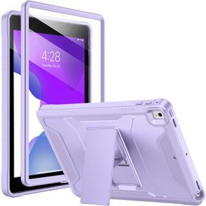 Soke Case for iPad 6th/5th Generation 9.7 Inch 2018/2017,with Built-in Screen Protector and Kickstand, Rugged Full-Body Heavy Duty Protective Cover for Apple iPad Air 2 /Pro 9.7 - Violet