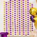 Mega-L 2026 Graduation Party Decorations, 2 Pack Purple and Gold Foil Fringe Curtain 3.3x6.6 ft, Tinsel Streamer, Graduation Photo Booth Prop Streamer Backdrop for High School College University Party