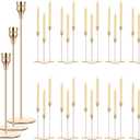 Yaomiao 30 Pcs Gold Candlestick Holder Bulk Gold Taper Candleholders Metal Candle Stick Holder Decor for Wedding Table Centerpiece Dinning Party Anniversary Fit 0.75 Inch Thick Candle 9, 11, 13 Inch