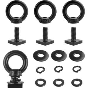 4PCS Car Tie Down Anchors T Slot Accessories,Stainless Steel Car Bolts Retaining Ring Roof Rack Accessories Act as Fastening Points,M8 T Slot Rack Tie Down Rings Bolts