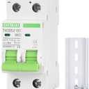 12V-110V DC Miniature Circuit Breaker, 60 Amp 2 Pole Battery Breaker Protector for Solar PV System and RV, Thermal Magnetic Trip, DIN Rail Mount, Chtaixi DC Disconnect Switch B60