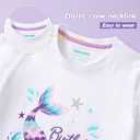 Birthday Girls Toddler Shirt Cotton Mermaid Birthday Short Sleeve Tees Girls Birthday Outfit for 3rd 4th 5th (White)