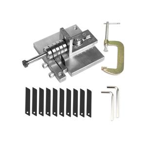 WUTA Leather Strip Cutting Machine Leather Strap Cutter 60MM Leather Belt Cutting Machine with G-Clamps, 10 Blades, and 2 Wrenches