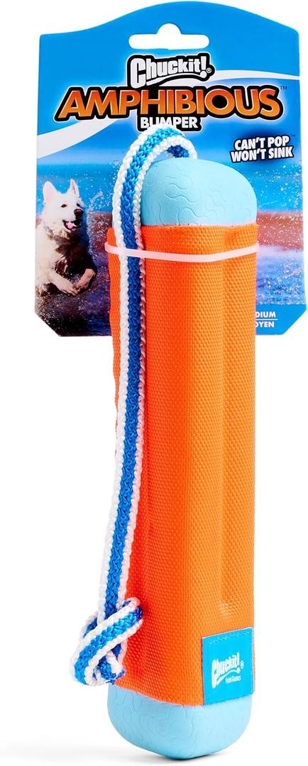 Chuckit! Amphibious Bumper Floating Fetch Dog Toy For Waterplay, Small For Dogs Up To 60 lb, 1.62"L x 8.5 H x 3.5" W, Assorted