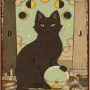 CEOsigns Vintage Cat Tin Sign Retro Tarot Card Metal Sign Poster Wall Art Decor Bathroom Dorm Room Home Decor - High Priestess