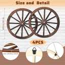 Qunclay 4 Pcs Wagon Wheel Decorative Wooden Vintage Old Western Party Farmhouse Wagon Wheels Rustic Yard Hanging Wall Decor for Garden Home Bar Garage(17.7 Inch)