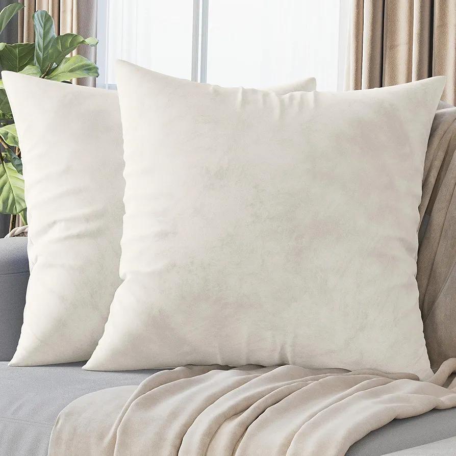 Neaterize Throw Pillows Covers Cream 24x24