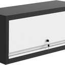 30"x14"x12" Metal Wall Cabinet, Heavy-Duty 0.6mm Steel Storage with Lock & Hydraulic Flip-Up Door, Wall-Mounted Organizer for Garage, Kitchen, Office, Trailer, Outdoor Use