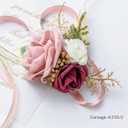 Blush Pink Wrist Corsage Wristlet and Boutonniere Set for Wedding Bridesmaid Mother Grandmother for Bridal Shower Wedding Artificial Roses Flower Prom