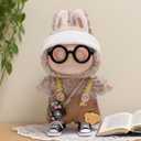 2 x Doll Accessories Set for Labubu Included Mini Glasses, Camera and Mini Shoes, Dress Up Accessories for 17cm, Mini Costume Supplies (Black)