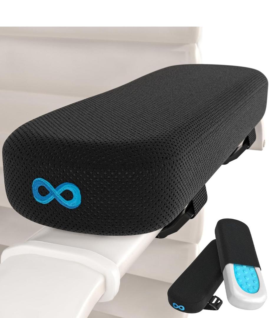 Everlasting Comfort Office Chair & Wheelchair Arm Pads - Cooling Memory Foam Arm Rest Cover for Desk, Gaming Chair, Wheelchair Armrest Pads