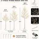 LED Lighted Birch Tree 3-Pack, 4FT 5FT 6FT Lighted Tree for Home