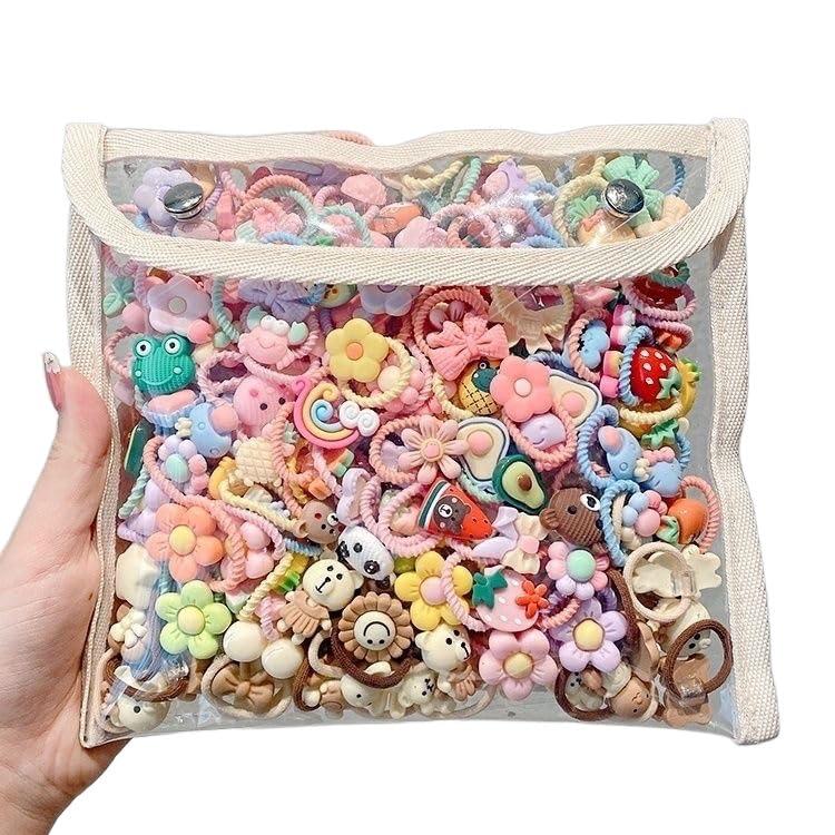 ALTALIVA 100Pcs Baby Hair Ties Cute Elastic Hairbands No Damage Multicolor Small Ponytail Holders for Baby Girls Toddlers Kids