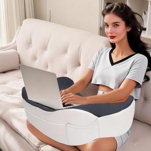 Reading Pillow, Lap Desk Pillow for Laptop, Lap Desk with Cushion, Memory Foam Gaming Pillow for Gaming, Reading, Working, Bed, Sofa, Floor, Car (Gray) Reading Pillow, Lap Desk Pillow for Laptop, Lap Desk with Cushion, Memory Foam Gaming Pillow for Gaming, Reading, Working, Bed, Sofa, Floor, Car (Gray)