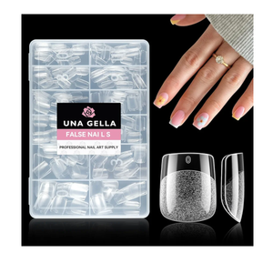 UNA GELLA Extra Short Square Nail Tips XS 216pcs Pre-Shape Extra Short Square Press on Nails Gel Tips Full Cover Acrylic Nails False Nails for DIY Salon 12 Sizes