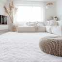 OLANLY 6x7 Area Rugs for Living Room Bedroom, Machine Washable Soft Fluffy Shaggy Bedside Rug, Indoor Floor Carpet for Kids Girls and Boys, Dorms, Nursery Rooms, Home Decor Aesthetic, White